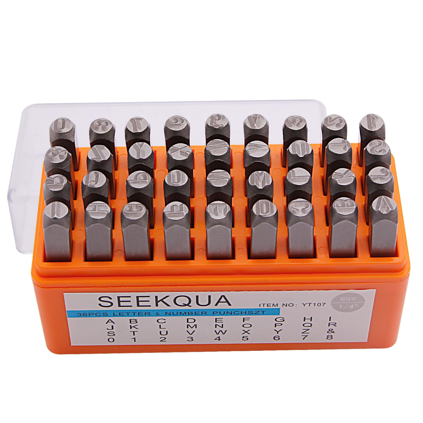 Set di 36 timbri con numeri e lettere, 26 timbri con lettere maiuscole (A-Z), numeri (0-8), set combinato per etichette per biglietti, album di ritagli, artigianato, insegnamento (3 mm)