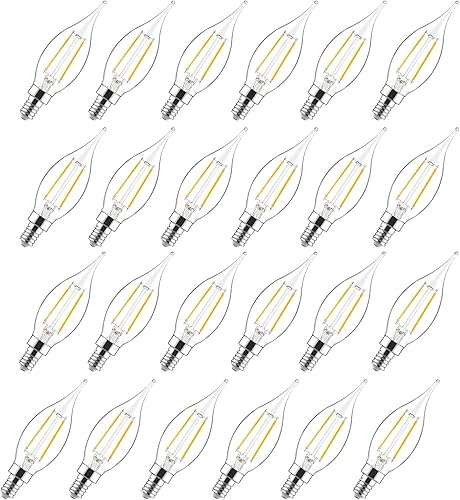 Bombillas LED E12 para candelabros equivalentes a 60 W, bombillas CA10 con punta de llama regulables, blanco suave de 2700 K, bombilla LED E12 de