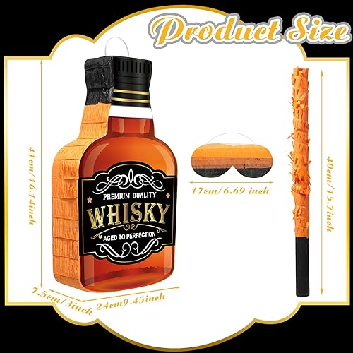Miniatura 2 de Panelee Piñata para adultos con borla con borla para los ojos vendados, taza de cerveza, piñata, whisky, tequila, juego de botellas para adultos,