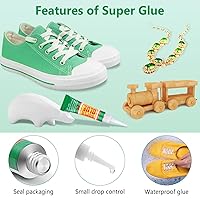 Vista 4 de 24 tubos de pegamento de cianoacrilato de secado rápido con tapa para reparación de zapatos, plástico, joyas de diamantes de imitación, metal, 24 x