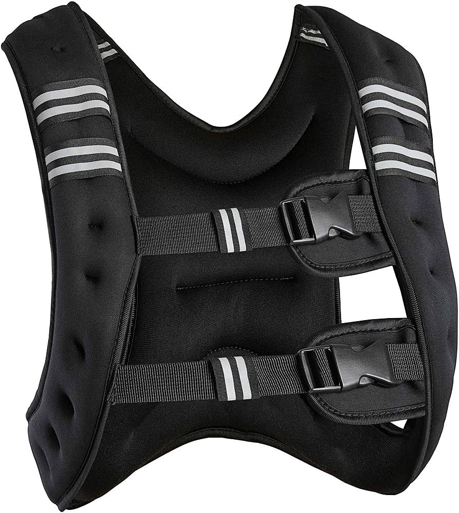 YIFAA Weight Vest - 10kg Adjustable Weighted Vest/Weight Loss/Running Gym Training/Workout/Weight Jacket Black