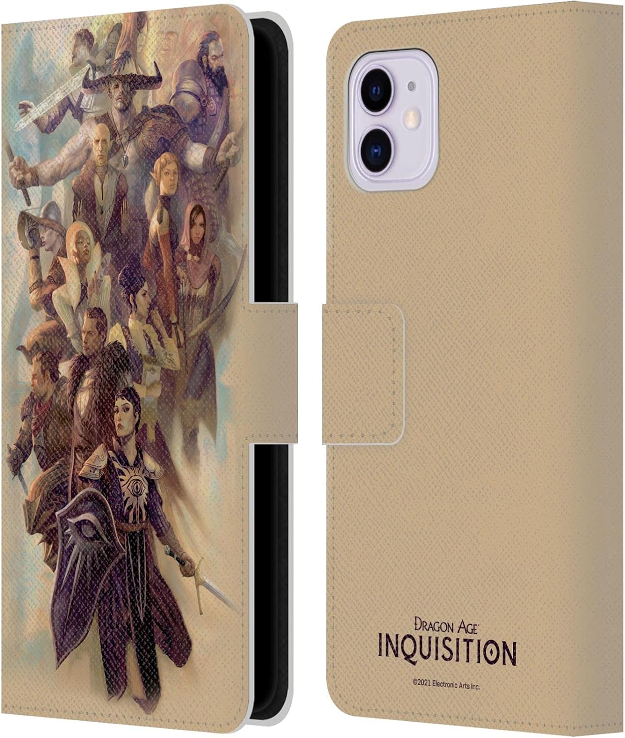Head Case Designs Officially Licensed EA Bioware Dragon Age Companions and Advisors Inquisition Graphics Leather Book Wallet Case Cover Compatible with Apple iPhone 11