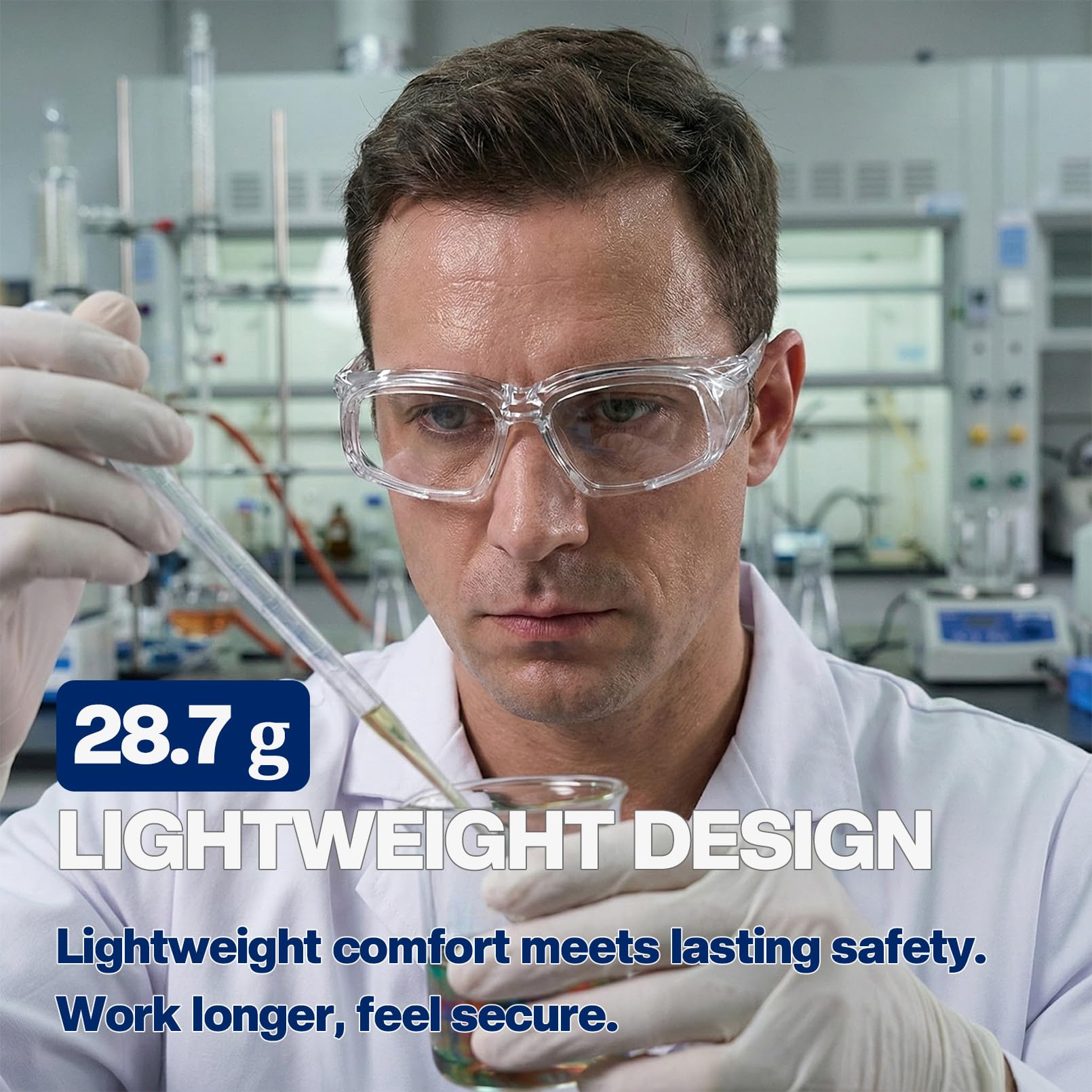 MORK&SUKY Gafas de seguridad para hombres y mujeres, gafas protectoras antivaho con protectores laterales para carpintería, trabajo de laboratorio, construcción.