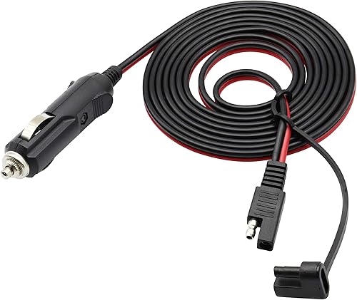 AAOTOKK Cable SAE a encendedor de cigarrillos, 16AWG 12V enchufe macho a SAE 2 pines conector de desconexión rápida adaptador de enchufe cable de