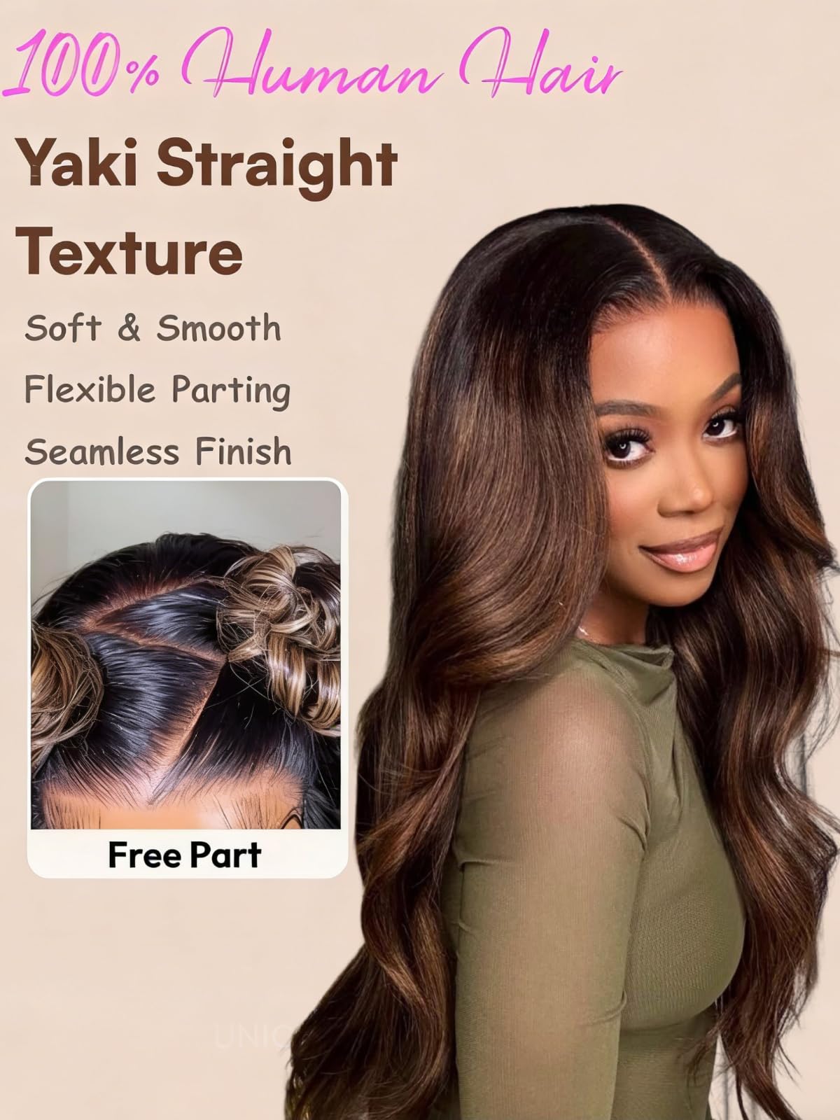 UNICE Bye Bye Knots 7x5 Pre Cut Lace Front Glueless Wig Black Cherry Layered Wig Straight Human Hair Put on and Go Wig Pre Plucked Natural Hairline Bleached Invisible Knots 180% Density 22 Inch 22 Inch Black Cherry｜Bye Bye Knots Wig