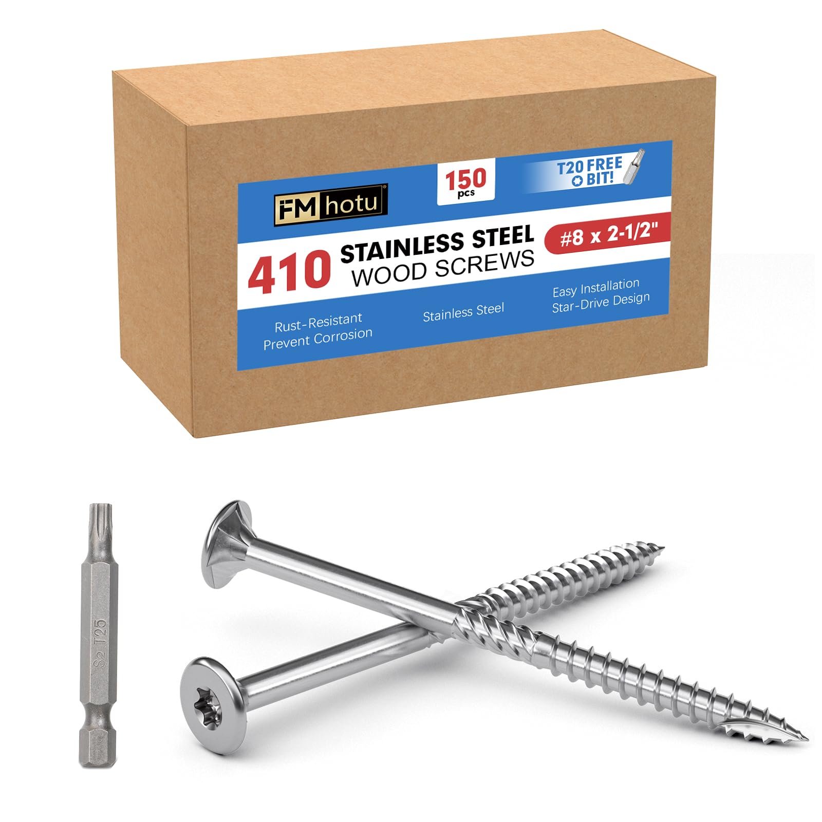 Stainless Steel Deck Screws - 150 Pack #10 x 2 -29