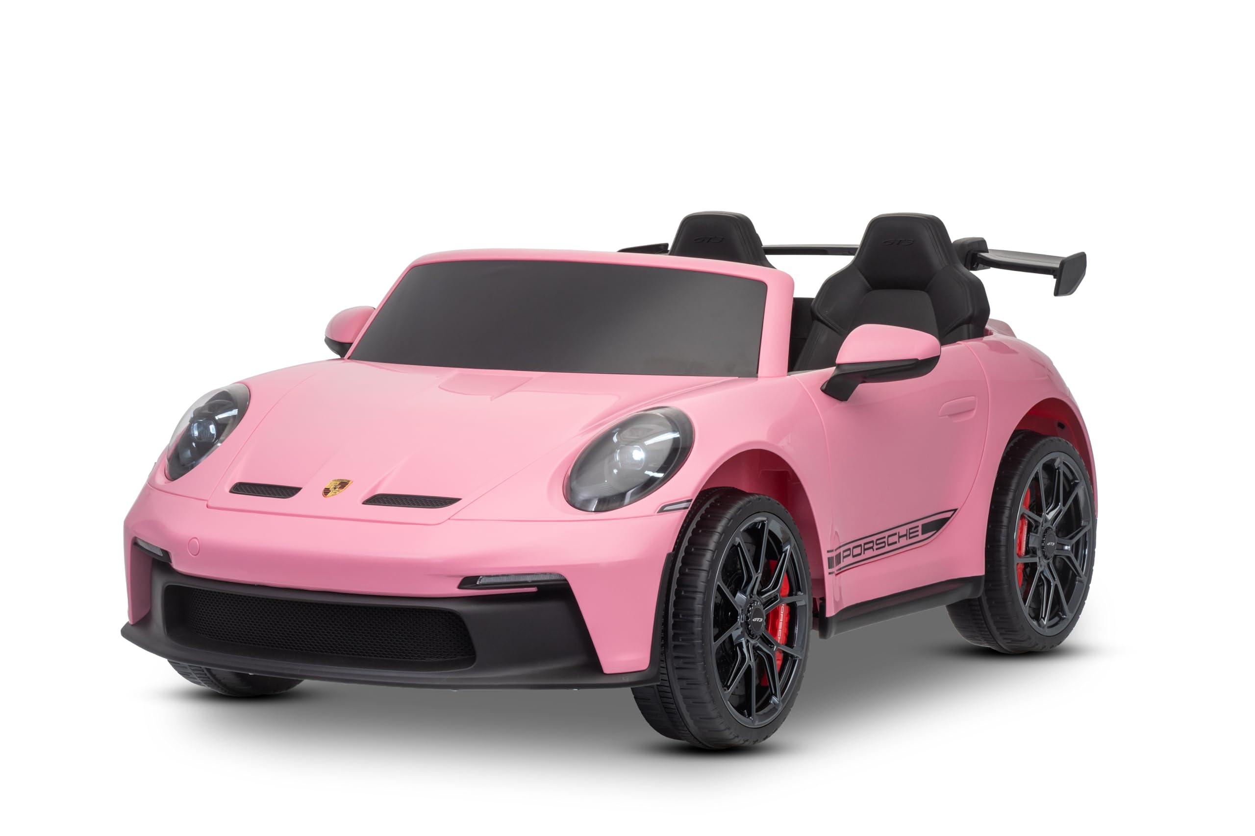Elektrisches Kinderauto Porsche 911 24V mit 4x4-Antrieb, rosa, Zwei Sitze, 2,4-GHz-Fernbedienung, USB/AUX-Eingang, 200W-Motoren, Federung, Lithium-Batterie, LED-Leuchten vorne und hinten