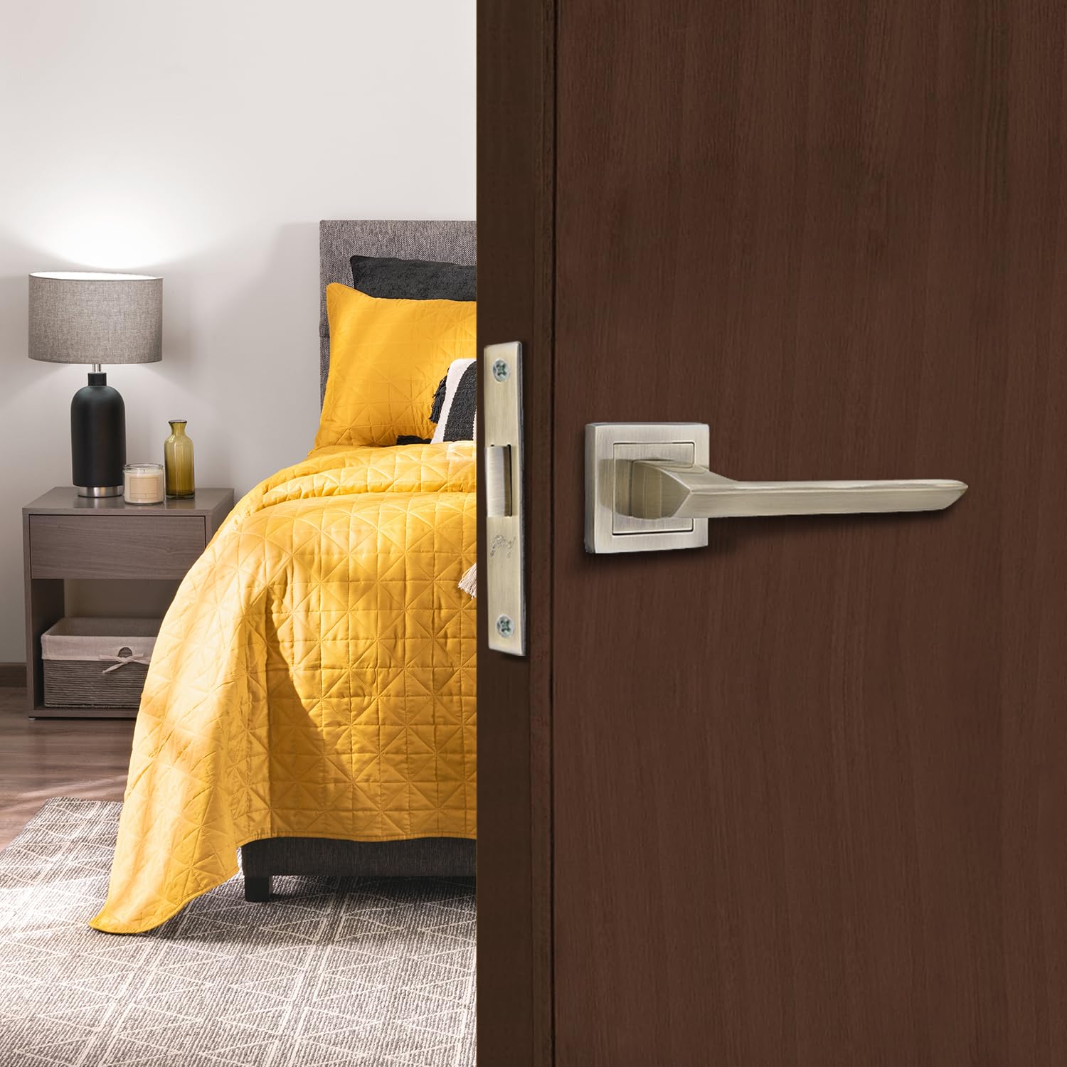 Godrej Door Handle Set | Zinc Alloy Handle with Rosette | Keyless Babylatch Lock | Reversible for L/R Doors | Antique Brass Finish | Europrofile Mortise Compatible | 1 Lakh Cycle Tested | 5Yr Warranty-image-24