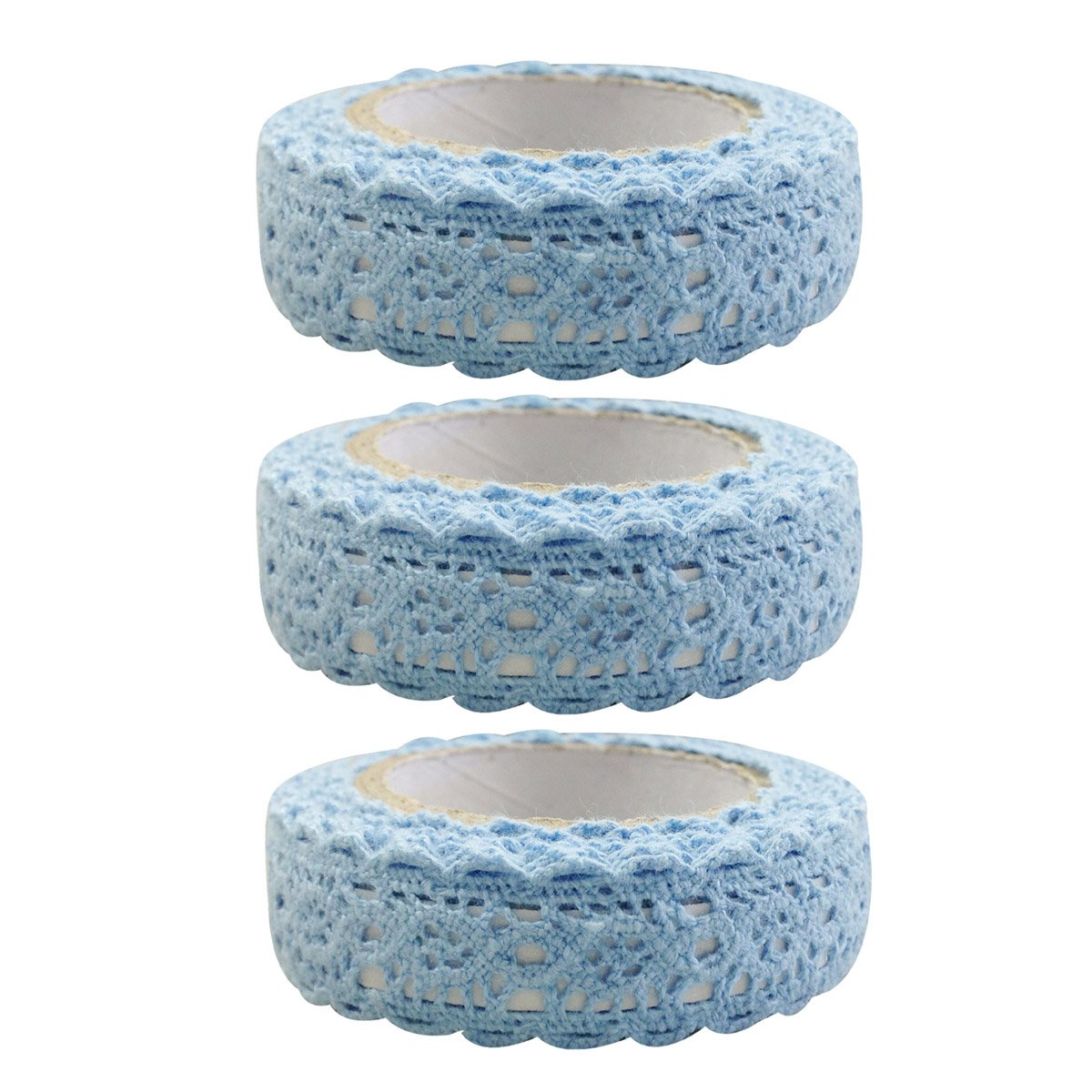 AllyDrew Decorative Craft Tapes Masking Lace Tapes Washi Tapes, Set of 3 (Blue)