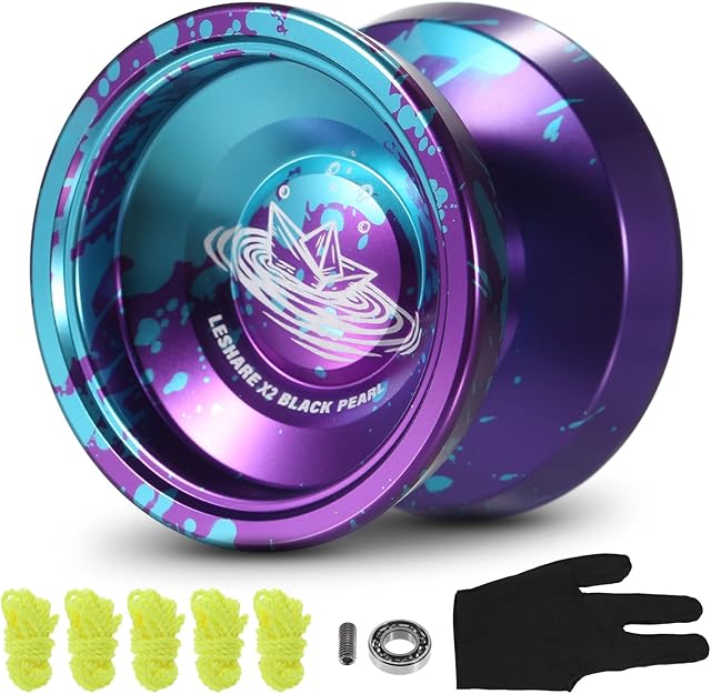 Lixada Yoyo X2 Professional Yoyo for Kids Adults, Responsive Yoyo Dual Purpose Competitive Yoyo with Unresponsive Yoyo Bearing Kit + 5 Yoyo Strings+ 1 Glove+1 User Manual