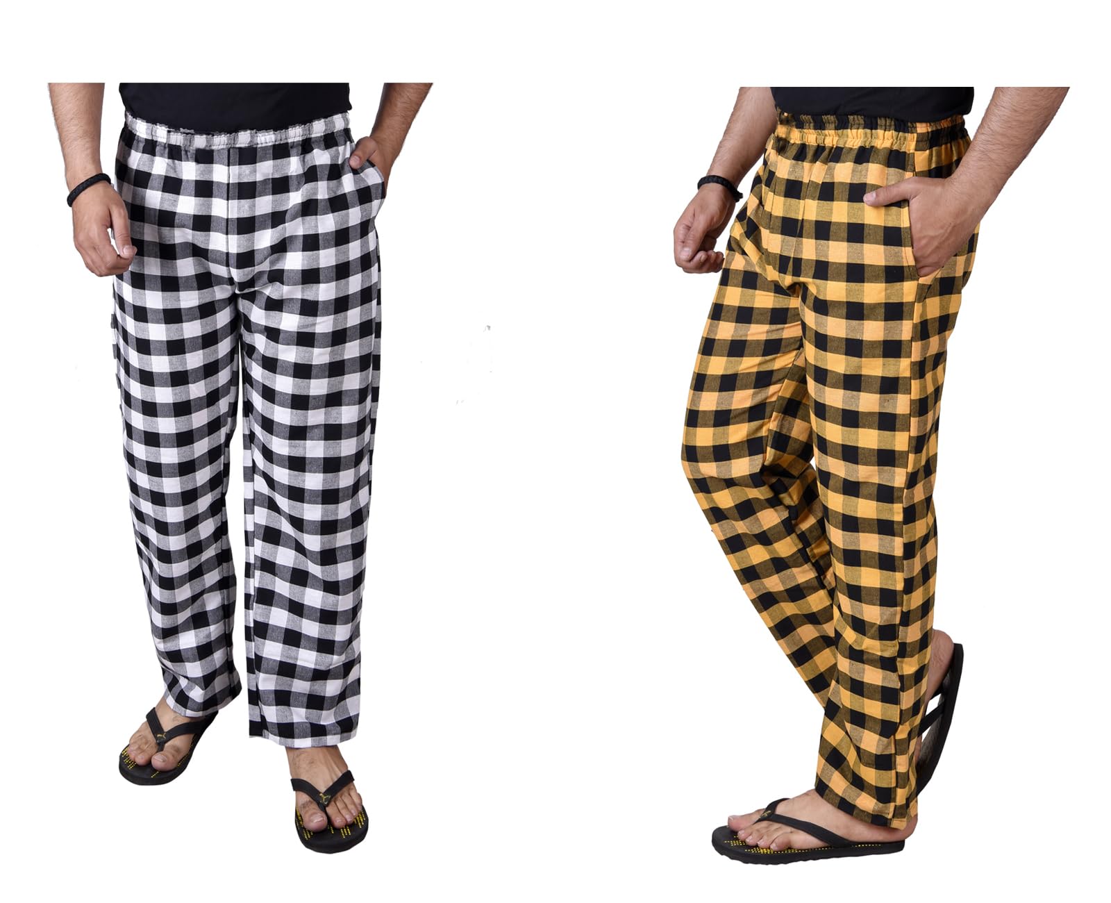 letz dezine Comfortable and Stylish Cotton Check Pyjama for Men - Stay Cozy All Day Night! Pack of 2, (Free Size, Multicolor LDS11470)-picture-30