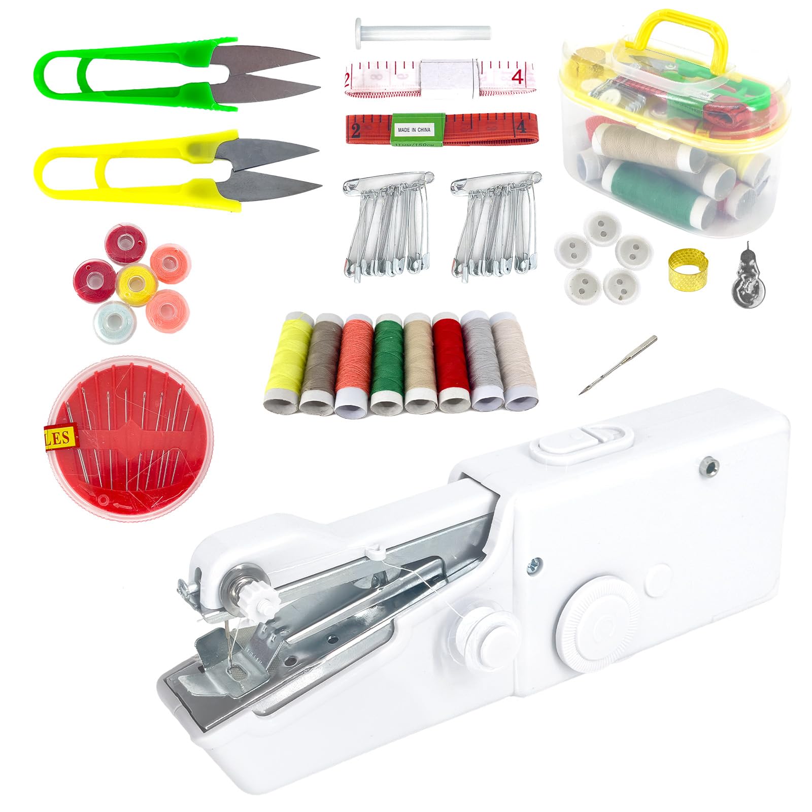 Portable Handheld Sewing Machine, Mini Electric Sewing Machine with Accessories, Dual Power Supply, Hand held Sewing Heavy duty