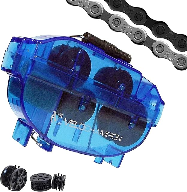 VeloChampion Bike Chain Cleaner Tool for All Bike and Chain Types - no need to remove your chain when cleaning