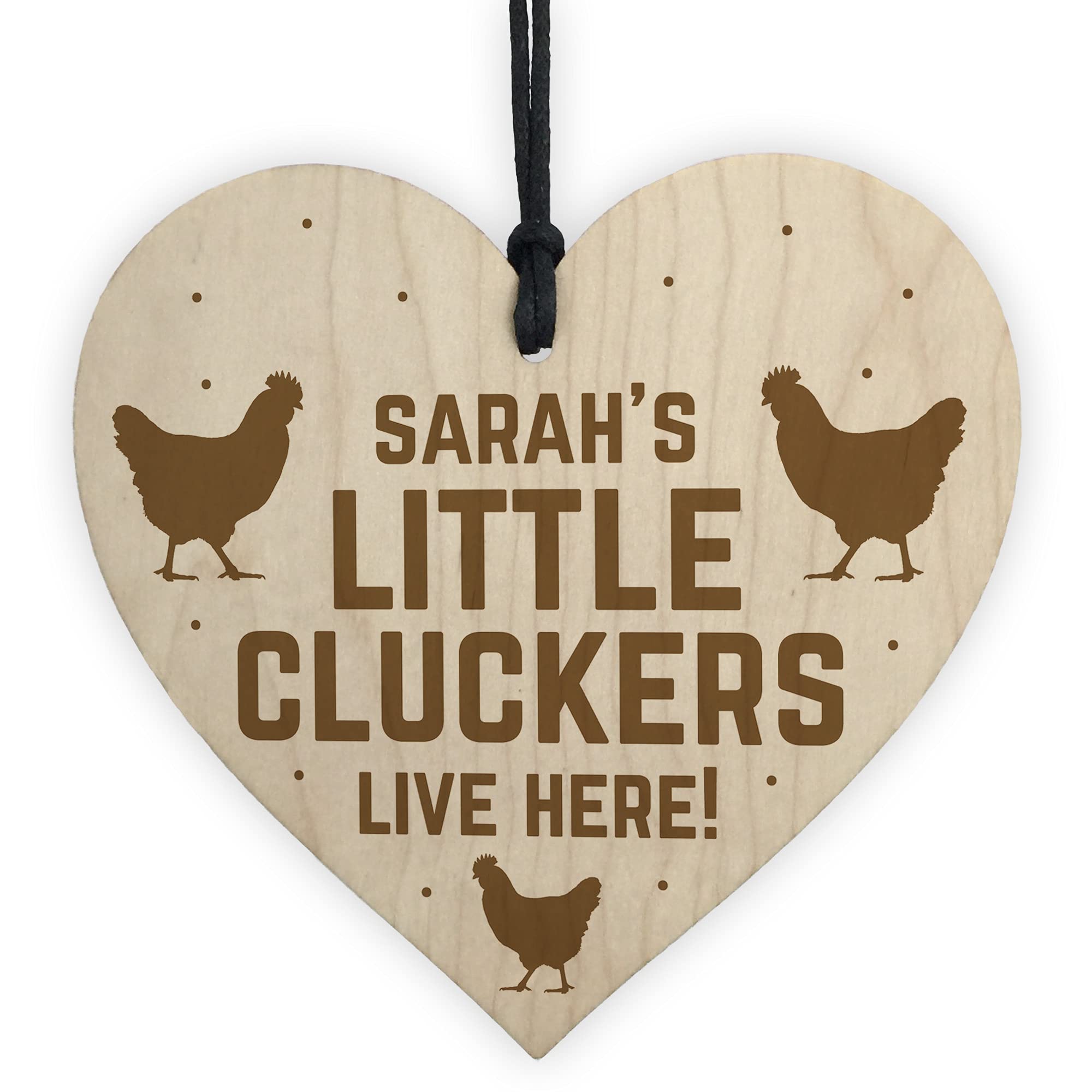 Funny Chicken Sign Personalised Hanging Heart Coop Hen House Plaque For Garden