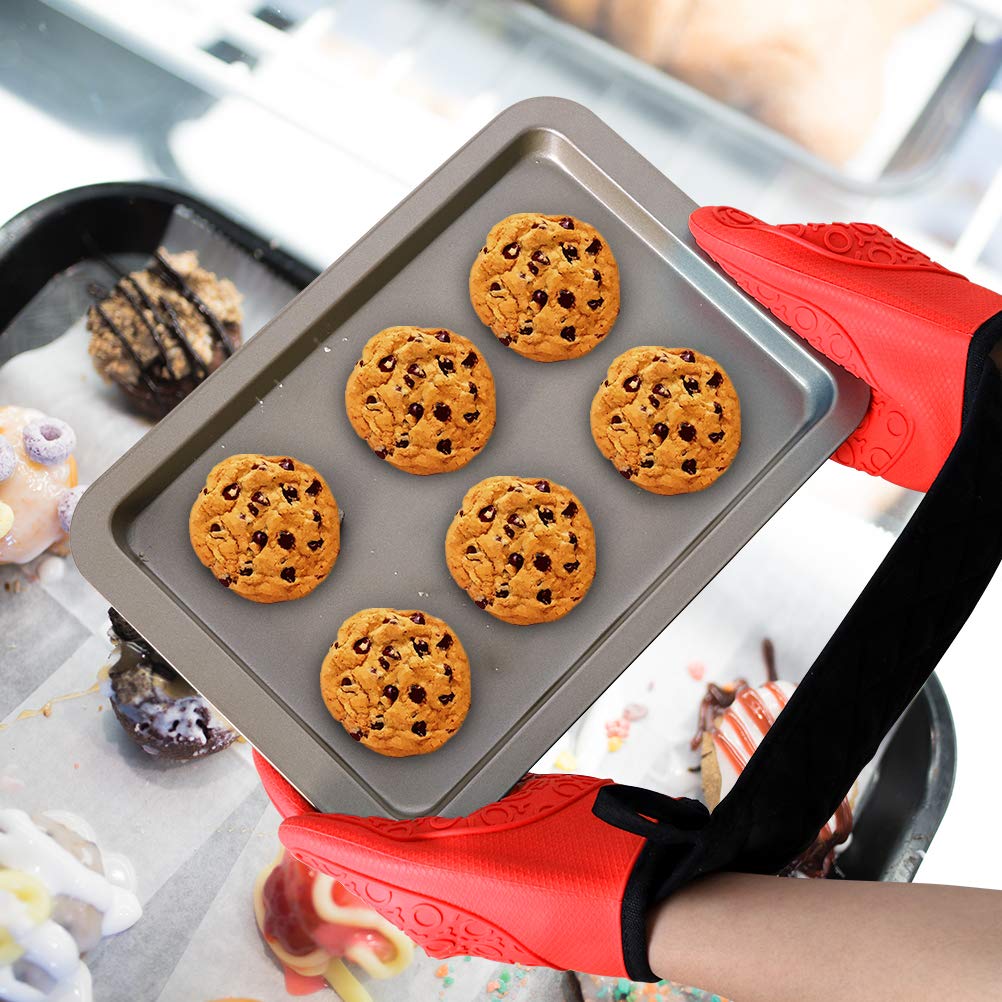 100% COTTON LUXURY DOUBLE OVEN GLOVES MITTS PADDED HEAT RESISTANT HOT