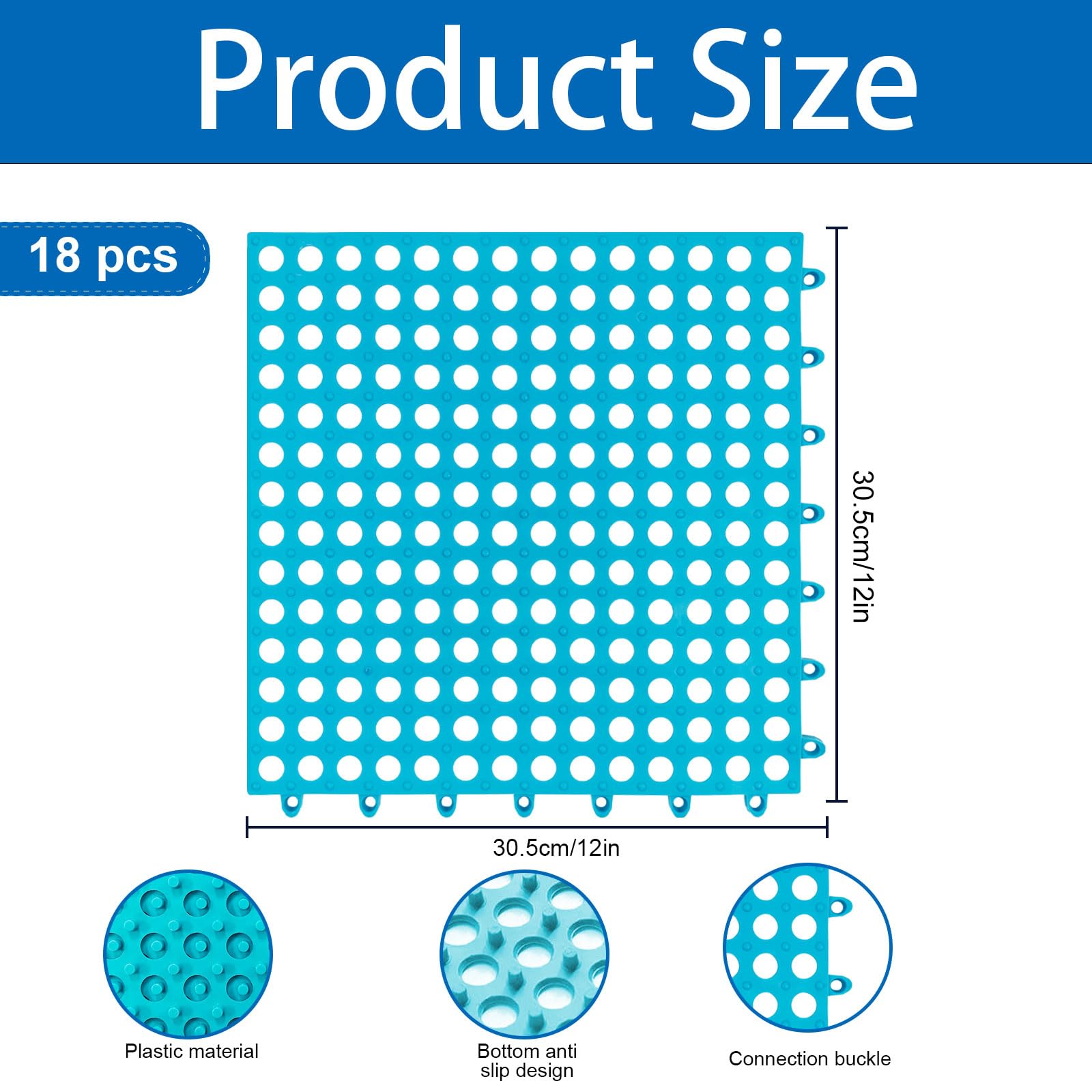 18 Pcs Pool Floor Protector Mat - 12