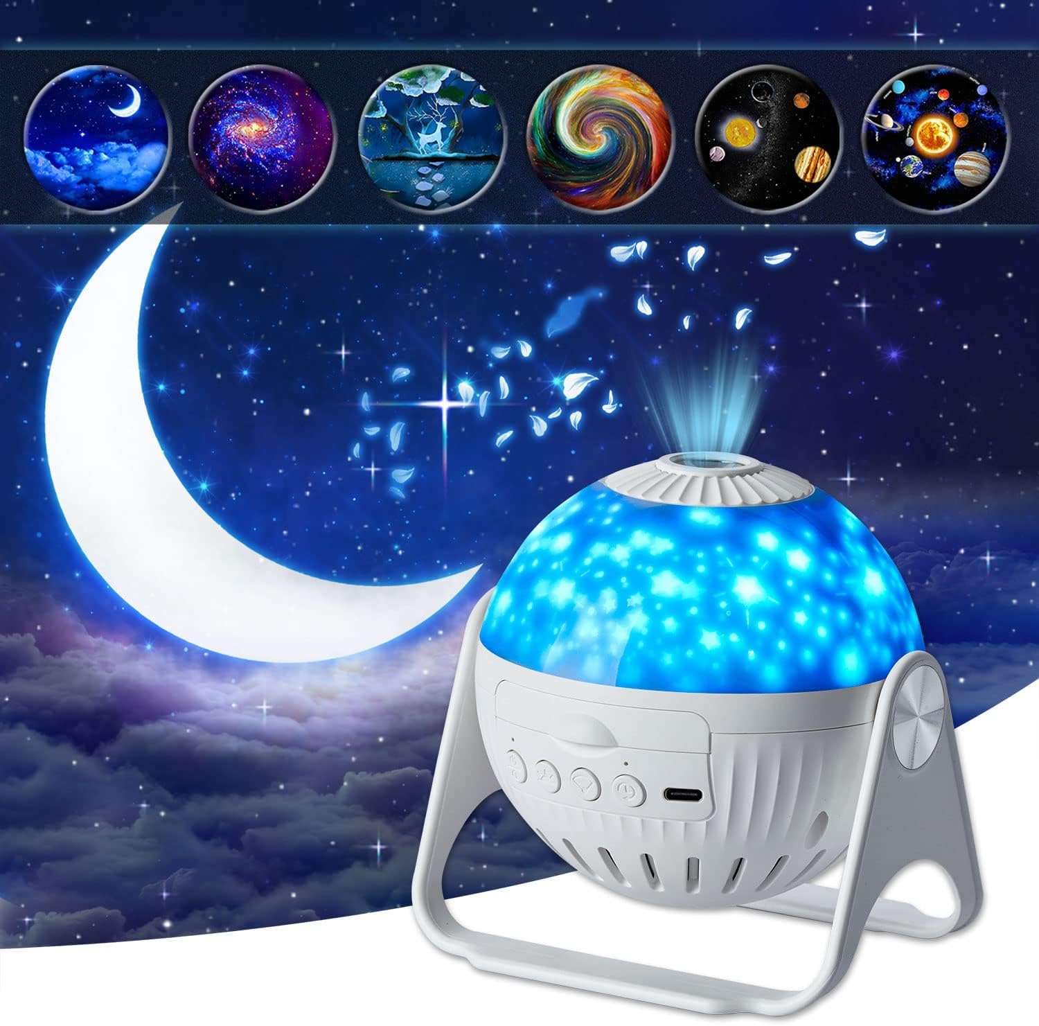 OMIRA Constellation Projector, Planetarium Projector, 6 in 1 Galaxy Projector, 360 Degree Auto Rotation, Timed, HD Focusable Star projector for Bedroom-Night Light Projector for Kids, Unique Gift