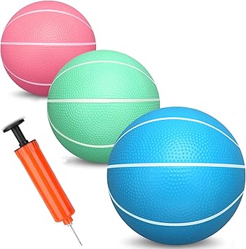 Umnodobn Mini Basketball for Indoor Mini Basketball Hoop, 7" Soft Rubber Replacement Basketballs Toy for Kids Adults, Pool Beach Ball for Outdoor Inflatable Pool Beach Game