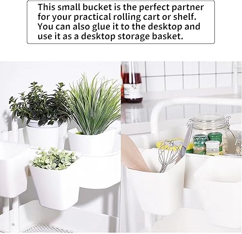 Miniatura 3 de 5 portavasos colgantes para carrito rodante, carrito de almacenamiento, cesta de almacenamiento para cocina, baño, soporte colgante de escritorio,