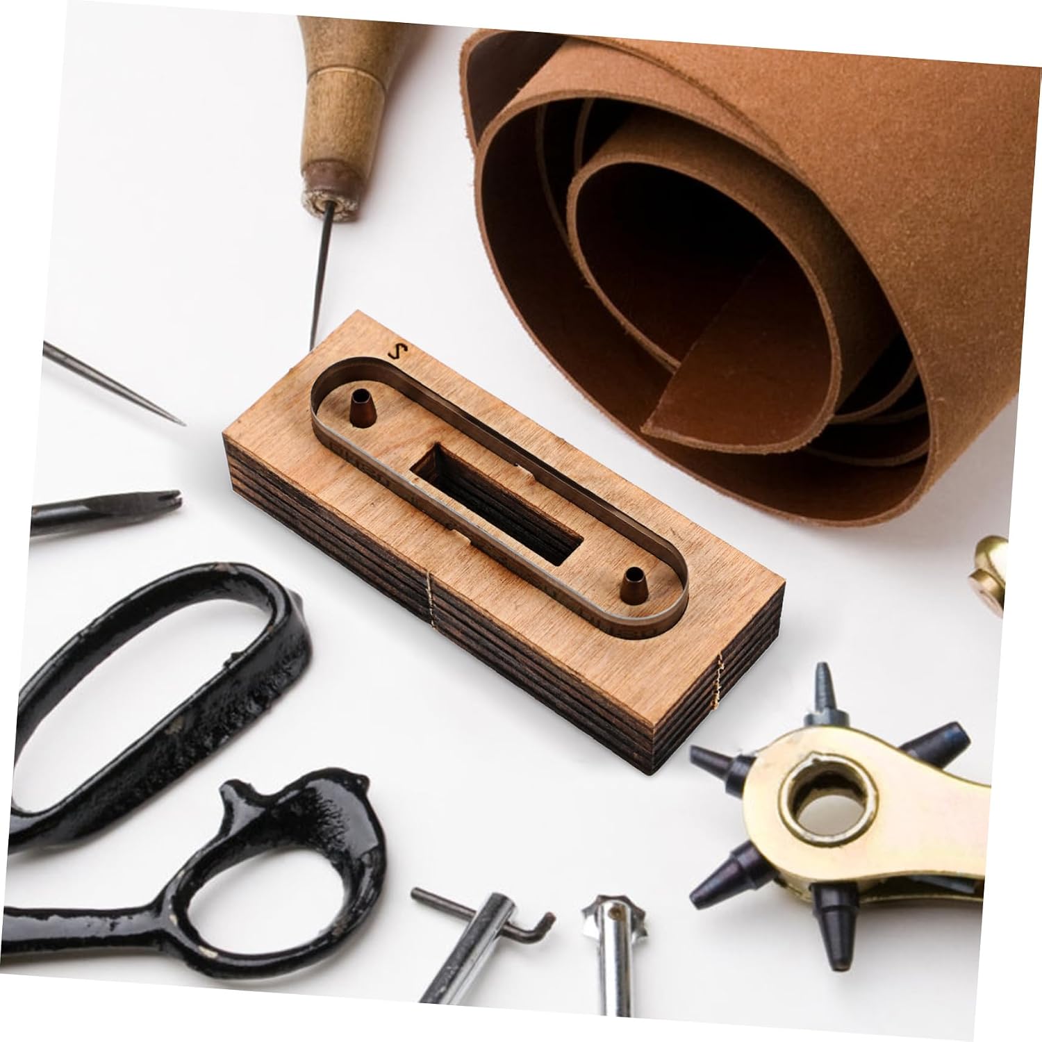 IWOWHERO Leather Cutting Dies for DIY Crafts Durable Leather Strip Mold Template for Handmade Accessories Easy to Use Punch Cutter Tool for Leatherworking Projects