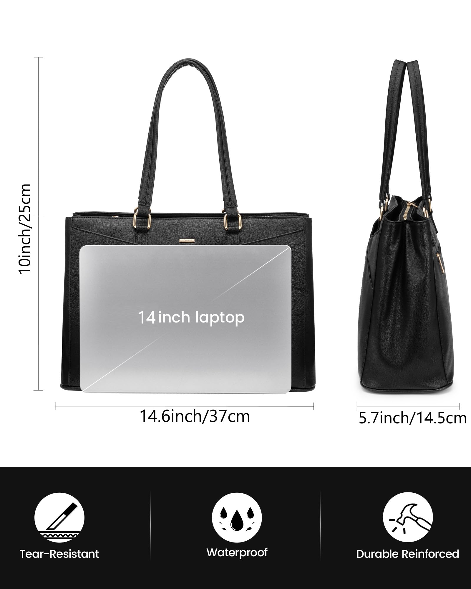 LOVEVOOK Borsa Donna Grande, Borsa Università Borsa Lavoro Borsa Porta PC, Impermeabile Borsa Ufficio Tote Bag Borse a Tracolla Spalla per Business Scuola Shopper