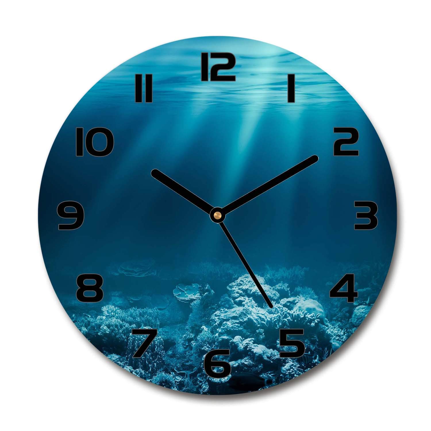 Horloge en verre Monde sous-Marin Tulup pour illuminer votre mur de salon