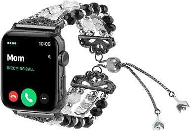 Amazon.com: LYLF GFOWS Correa de reloj de pulsera de cristal – Correa de reloj  Apple Watch con cuentas de moda, elástica y ajustable para mujer,  ampliamente compatible con relojes Apple Series (1.496 in/1.575 in/1.614  in/1.654 in/1.732 in/1.772 in) :