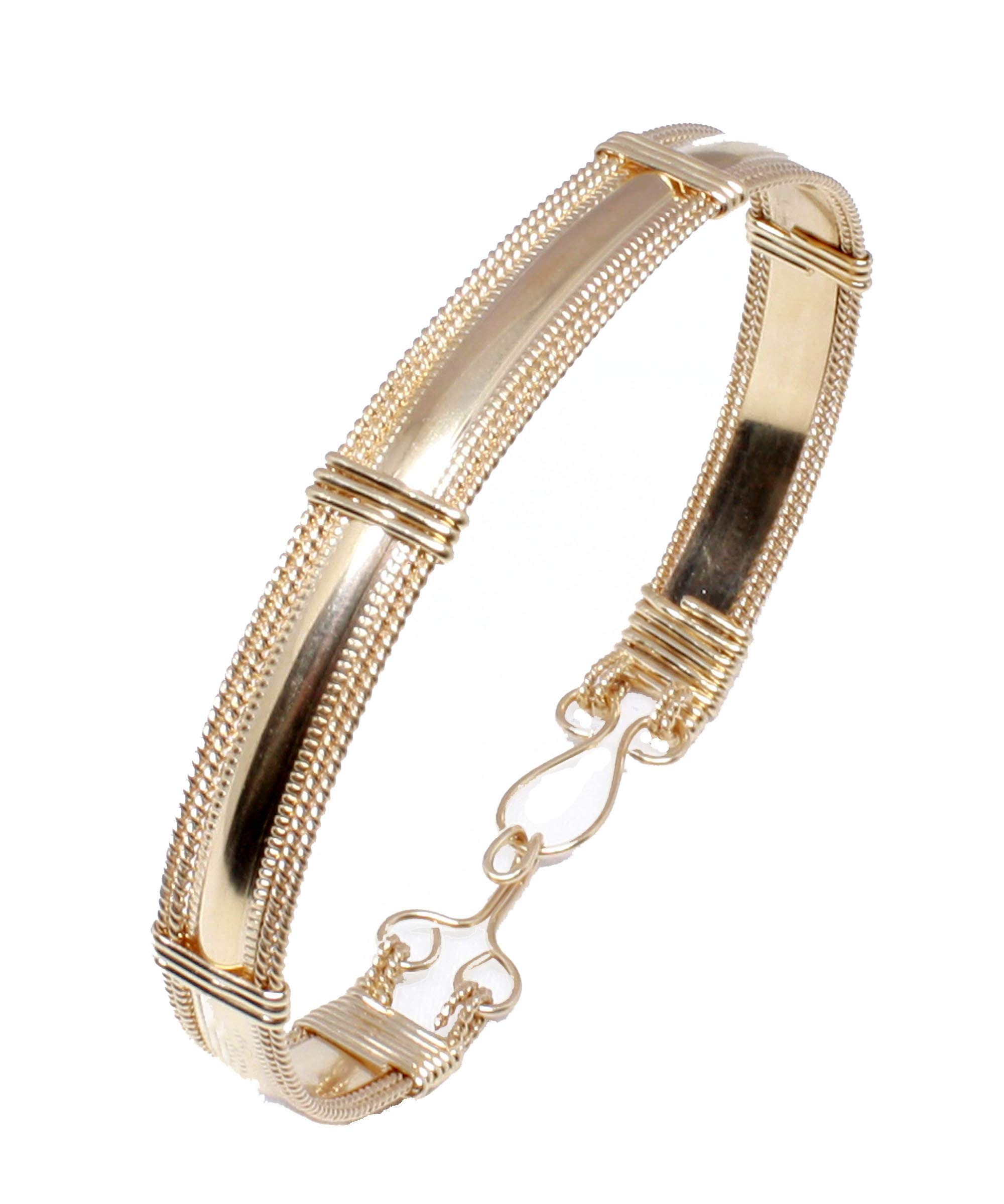 Designer Real 14K Gold Filled Bangle Gold Bracelet for Women Smooth Pattern