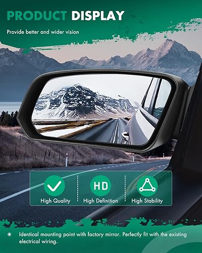 Miniatura 5 de SCITOO Espejo lateral izquierdo del conductor, espejo retrovisor plano para 2003-2007 para Saturn ION Power Control no plegable 22726680 GM1320267