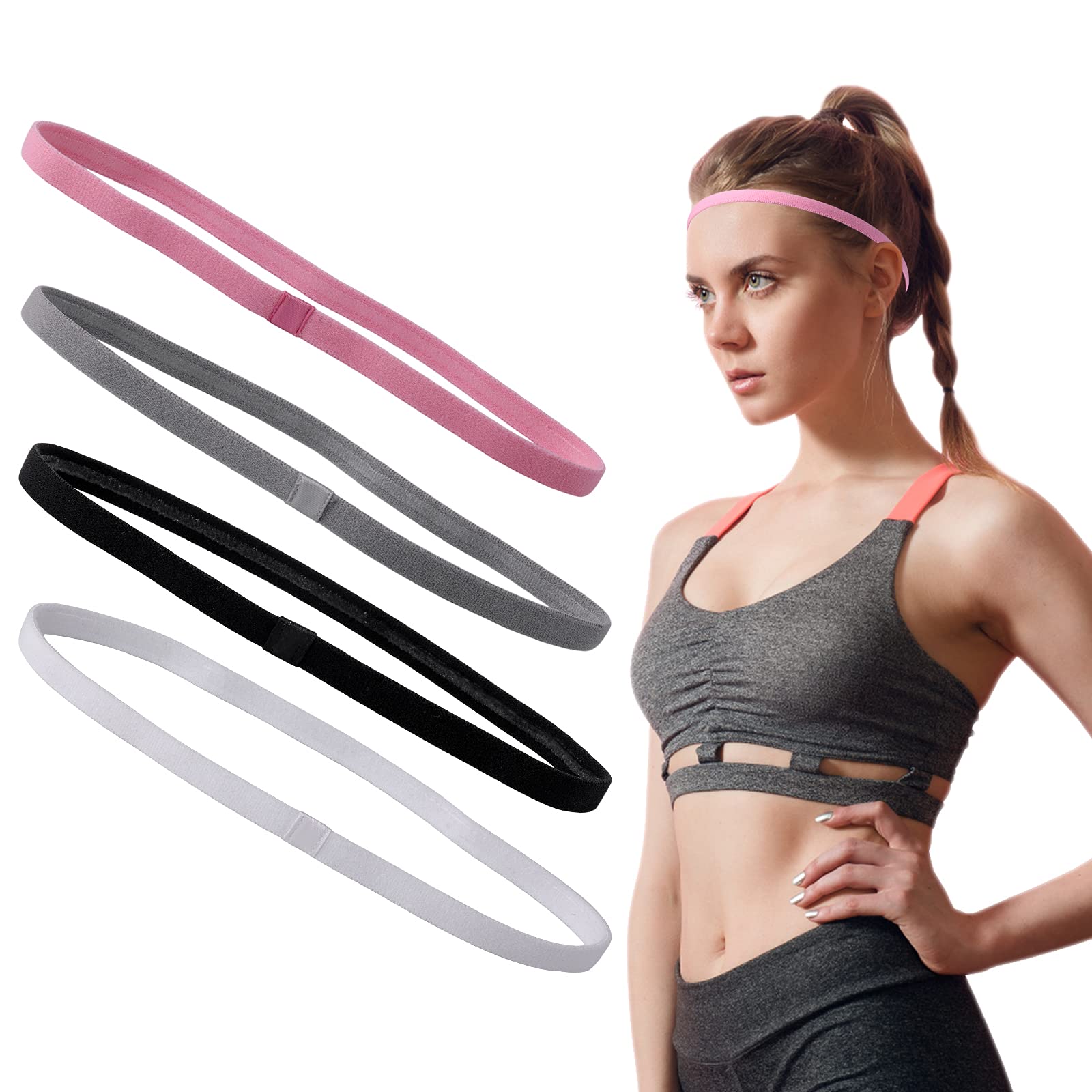 20 Stück Dünne Stirnbänder Zum Selbermachen – Einfarbig, Satin, 1 Cm Breit, Für Mädchen & Frauen