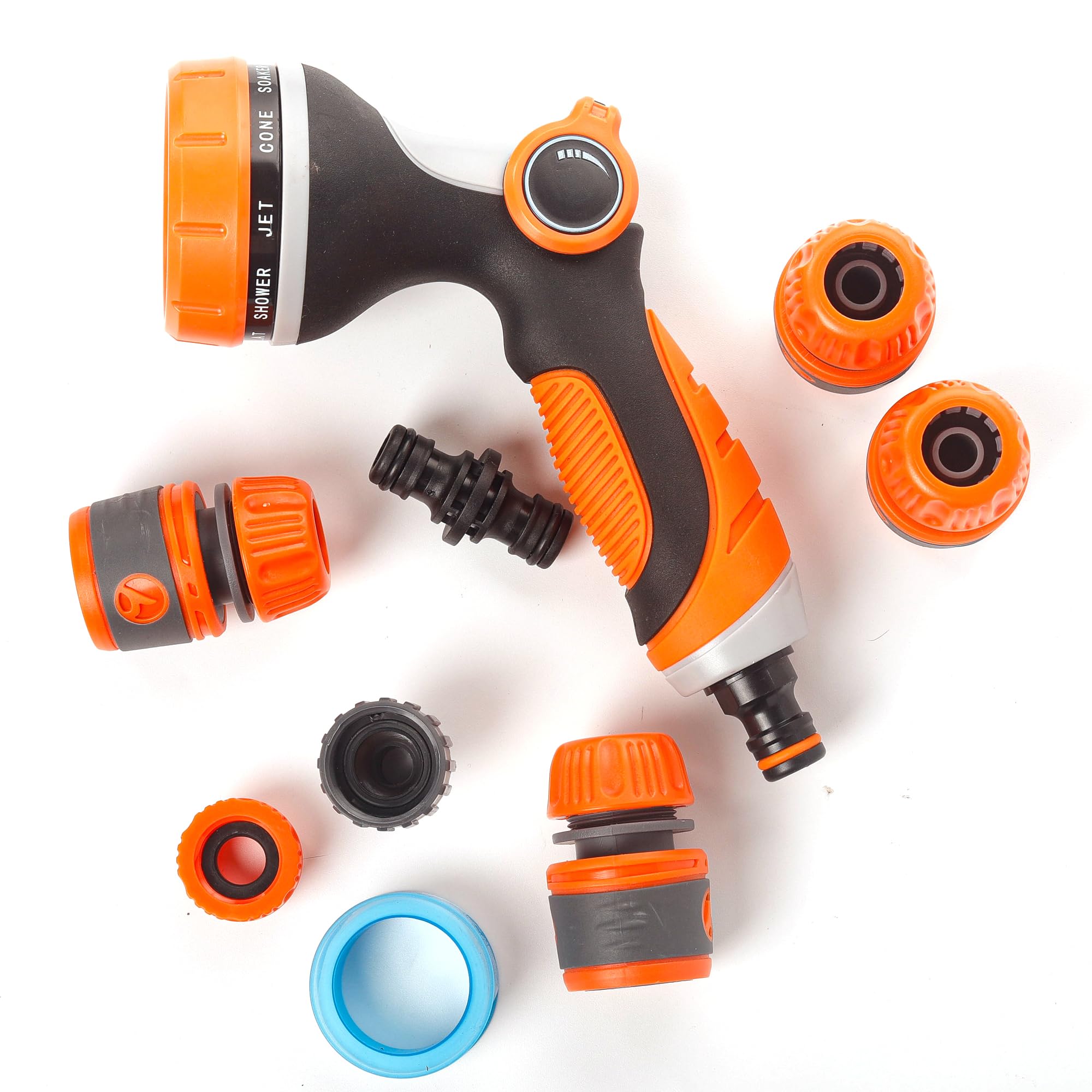 Kit Pistola A Spruzzo Per Tubo Da Giardino Con Connettori Rapidi | Ugello Regolabile Multi-Modelli | Set Raccorderia Per Irrigazione