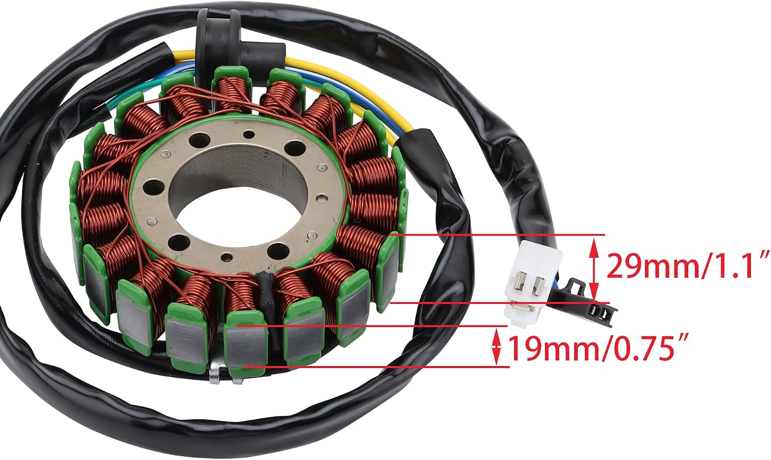 WOOSTAR 18 Coil 7 Wire Magneto Stator Replacement for Suzuki 1997-2004 VZ800 Marauder 800 OEM 32101-48e00
