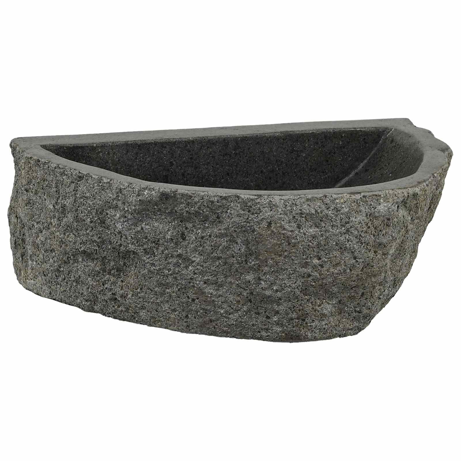 Lavabo de pared de piedra de río gris de 37x30 cm con tornillos Dyna para reformas de baño