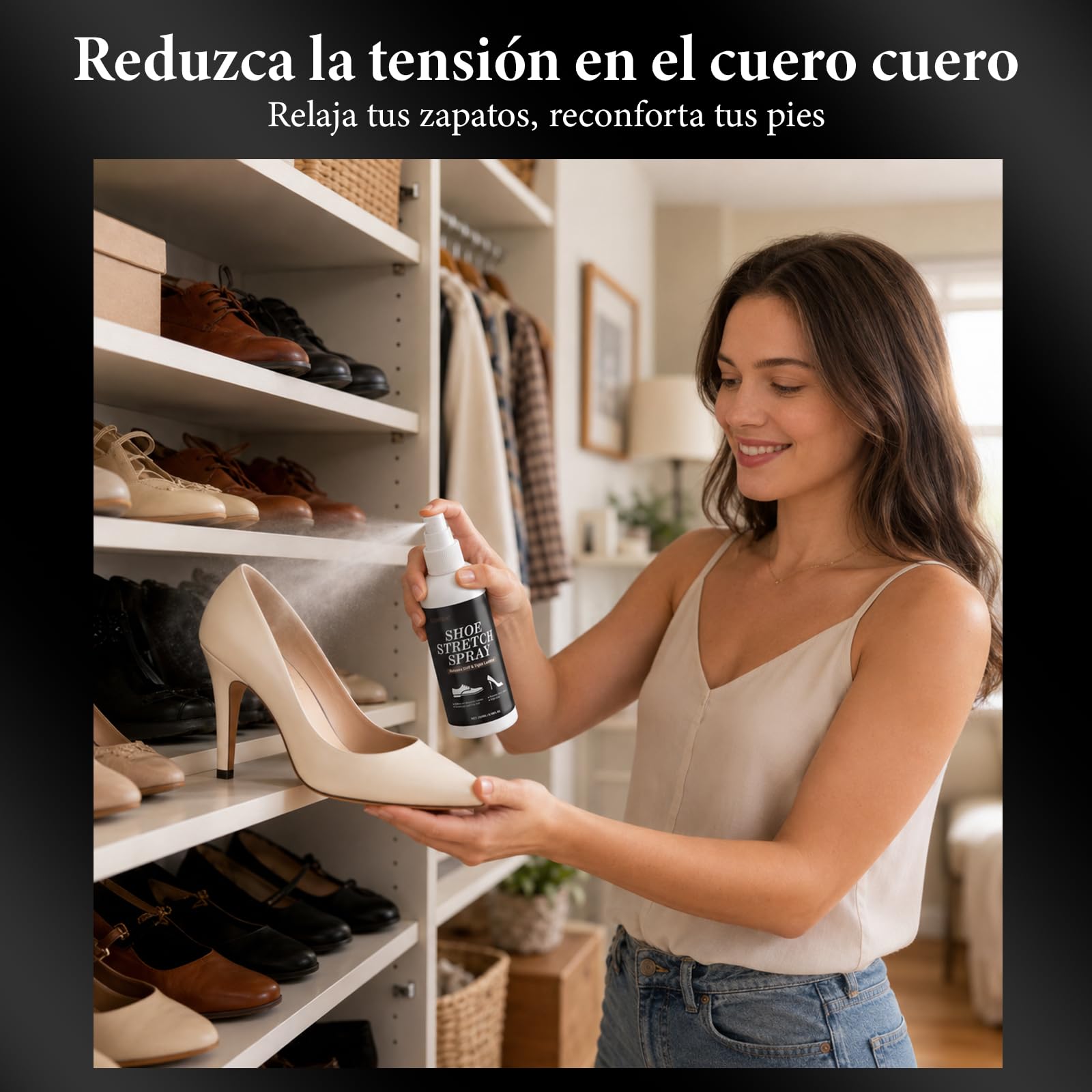 Spray Estirador de Zapatos, 200 ml Spray Estirador de Botas para Hombre y Mujer, Ablandador de Cuero Profesional para Aliviar el Calzado Ajustado, Ensanchador de Zapatos para Cuero, Gamuza,