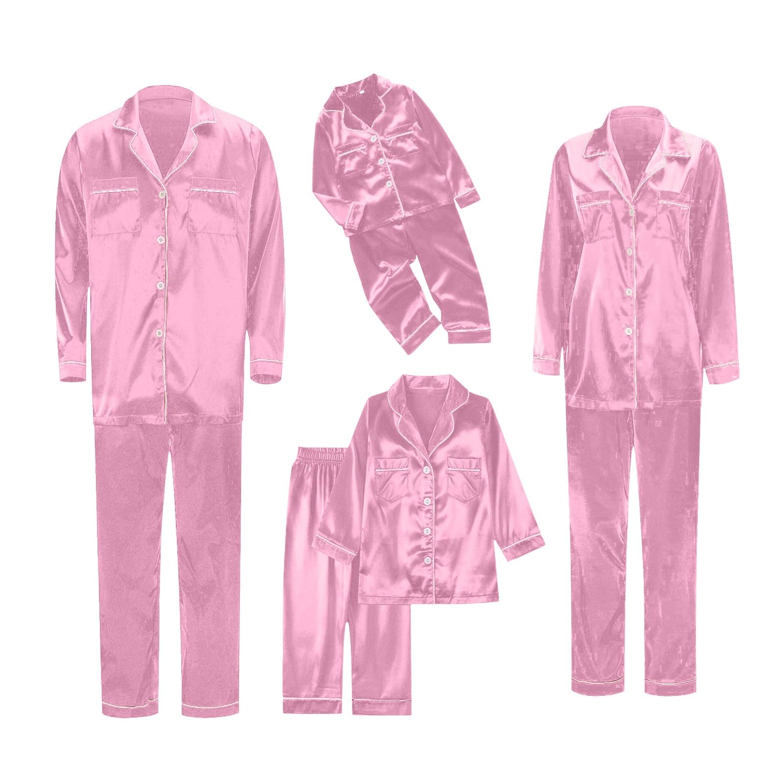 Silk Stain Family Pajamas Matching Sets 2025 Button Down Shirt and Pants Silky Xmas Pjs Jammies for Family Pictures