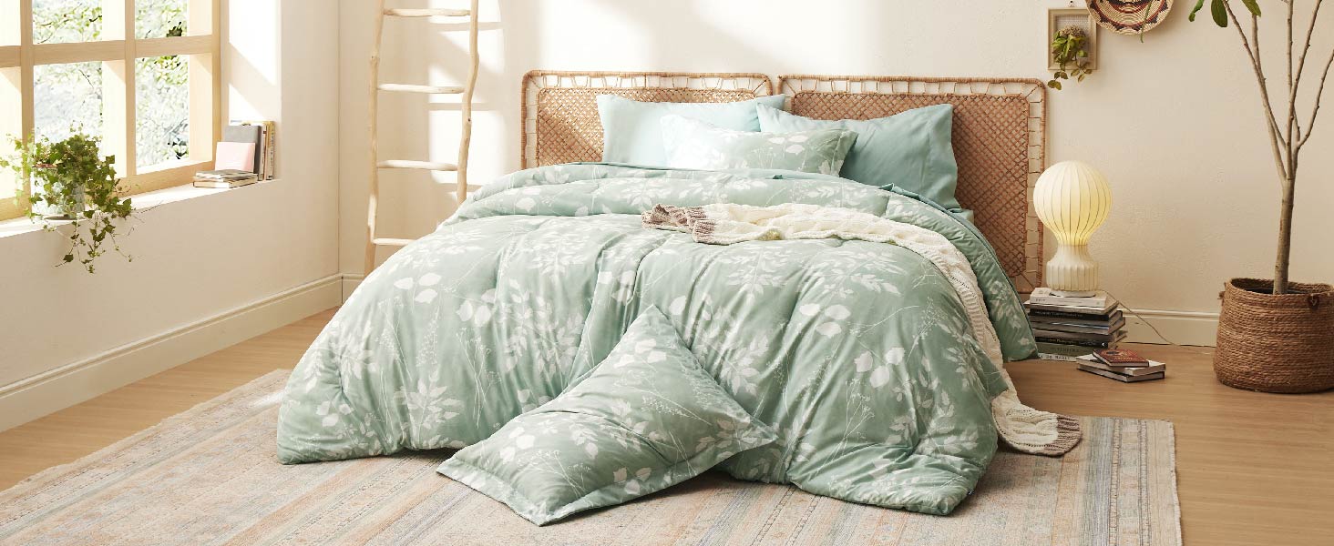 Amazon.com: Bedsure Queen Comforter Sets - 7 Pieces Floral