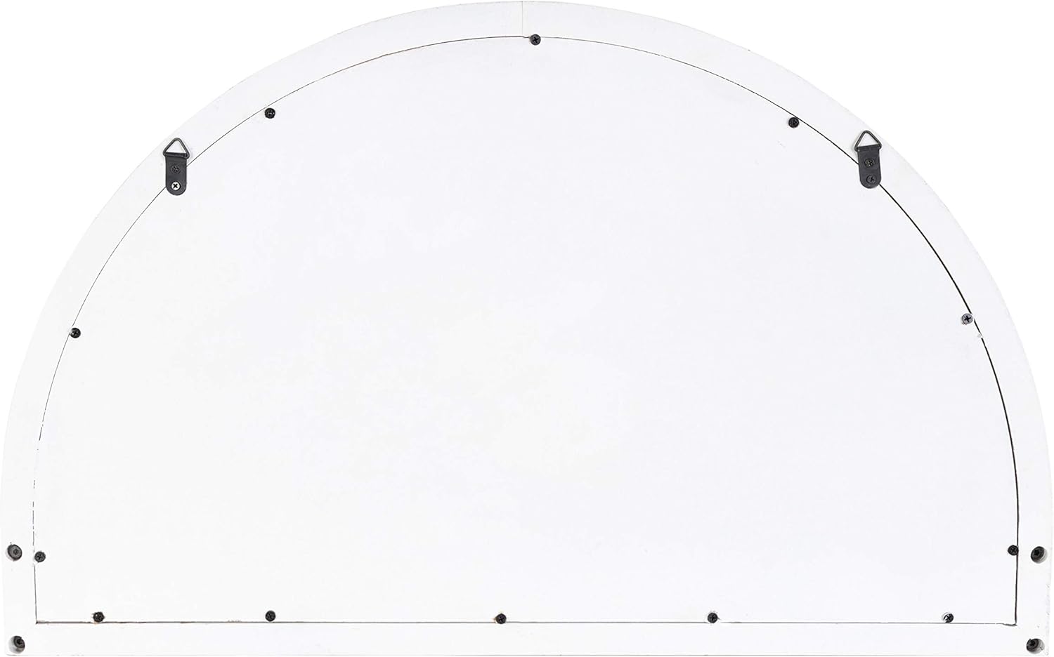 Kate and Laurel Hollowday Rustic Wood Framed Arched Wall Mirror with Shelf, 18.5 x 30, White and Black, Farmhouse Wall Decor