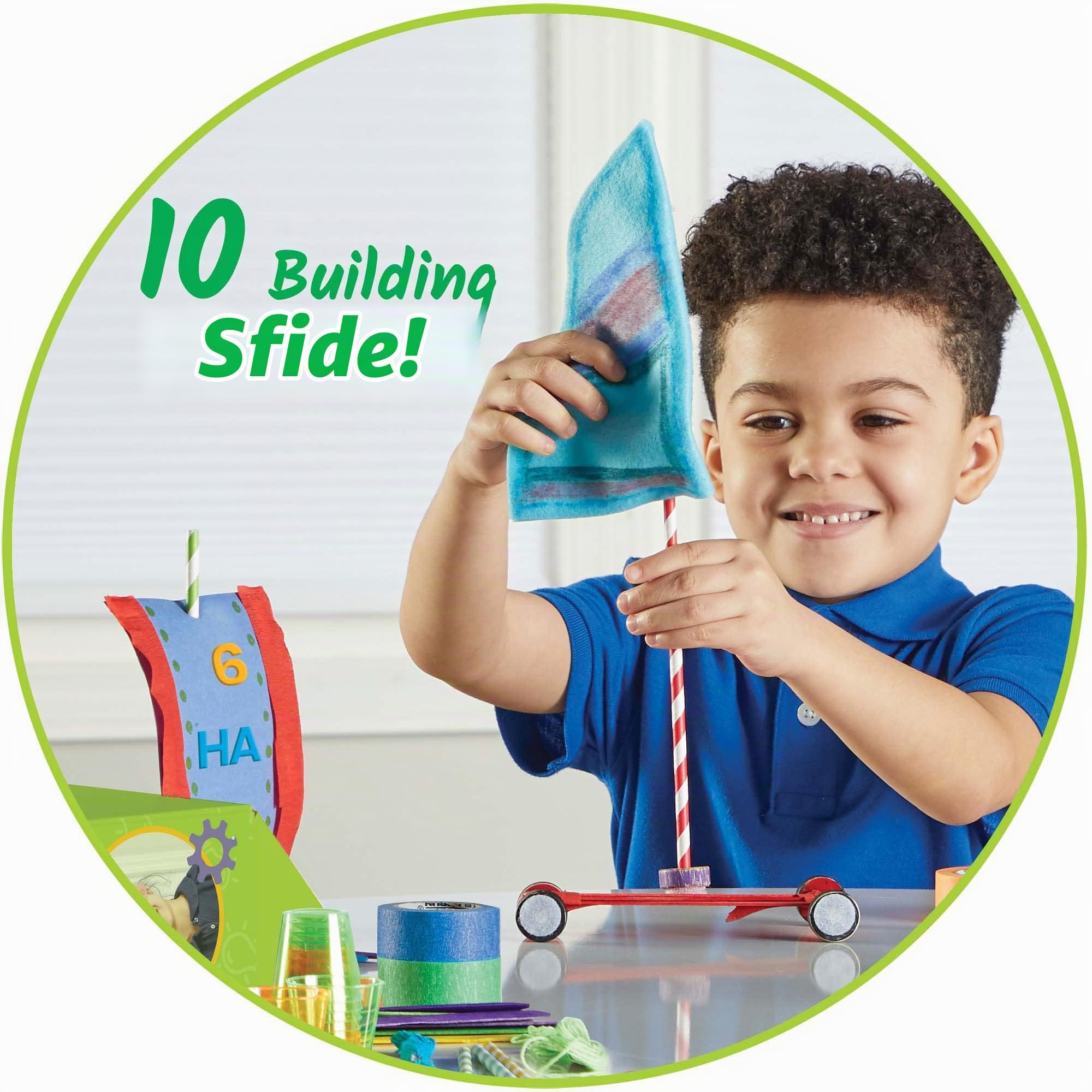 Learning Resources La Cassetta degli Attrezzi dell’Inventore, Dai 5 anni in avanti, 10 sfide di costruzione e 280 materiali da costruzione per bambini, Giochi di costruzione, Kit di modellini