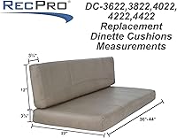 Vista 4 de RecPro Cojines para cabina de comedor RV con espuma viscoelástica para caravana (castaño, 36 pulgadas)