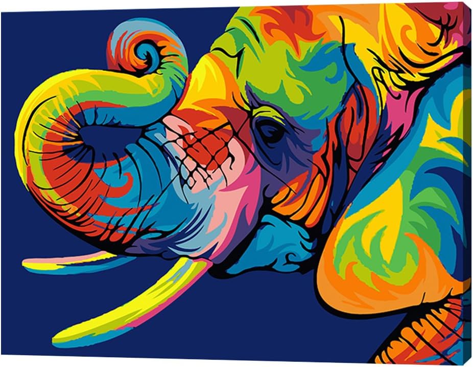 Infashionport DIY Animals Oil Painting By Numbers Frameless Paint Canvas Wall Living Room Art - 3#