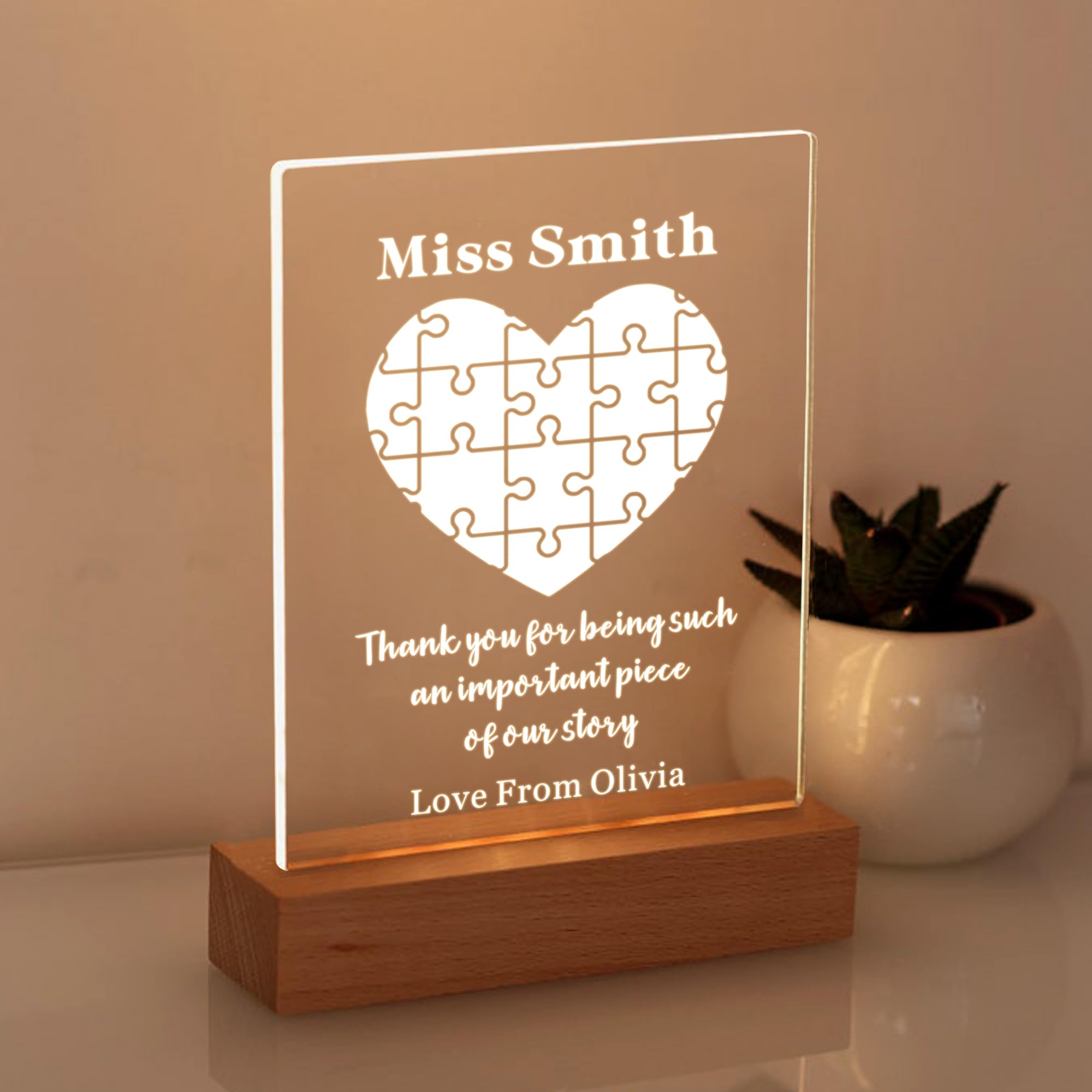Thank You Cards Led Card Persoanlised Thank You Teacher Gifts Up Card Thank You Gifts for Women Men Thank You Teachers Gift for Nursery Tutors Assistants End of Term Gifts (Design 1)