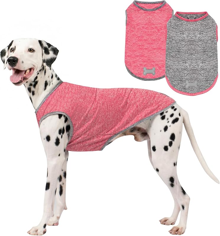 Camiseta Regata para Cães com Tecido Respirável e Etiqueta Refletiva KYEESE, Pacote com 2