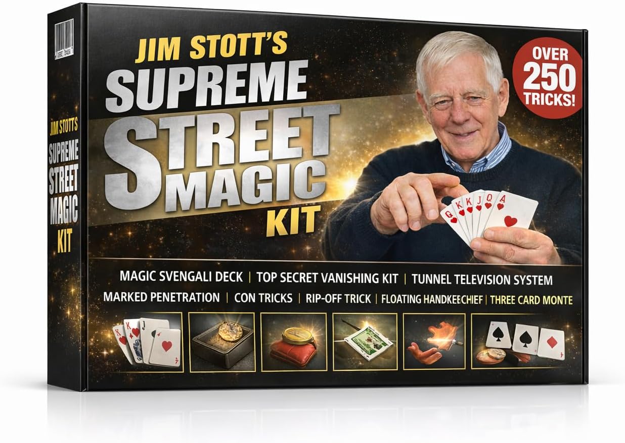 Street Magic Kit for Kids – 50+ Street Magic Tricks | Easy Beginner Magic Set with Cards, Coins & Mind Reading | Fun Gift for Boys, Girls, Teens & Adults