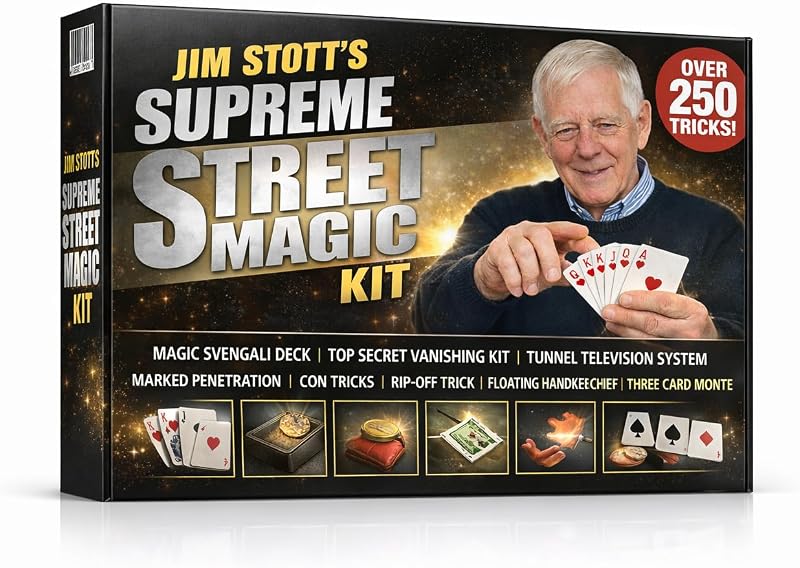 Street Magic Kit for Kids – 50+ Street Magic Tricks | Easy Beginner Magic Set with Cards, Coins & Mind Reading | Fun Gift for Boys, Girls, Teens & Adults