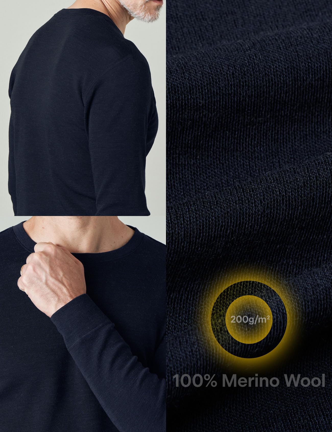 LAPASA Maglia Termica 100% Lana Merino Uomo Canottiera Tecnica Trekking Sport Hiking Strato Base Calore M29 M67