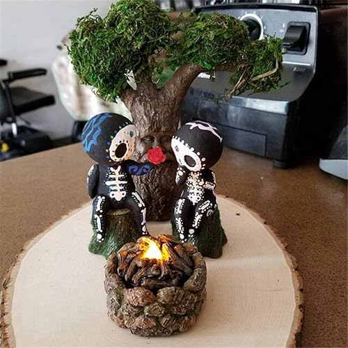 Miniatura 7 de Decoración del día de San Valentín, figura de calavera de azúcar, estatua para parejas, lindo esqueleto mexicano de Halloween, día de los muertos