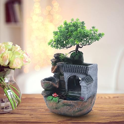 Vista 45 de Indoor Waterfall Fountain Tabletop Fountains with LED Lights,with Rolling Ball Atomizer,Lighted Illuminated Waterfall Indoor Small Rockery Desktop