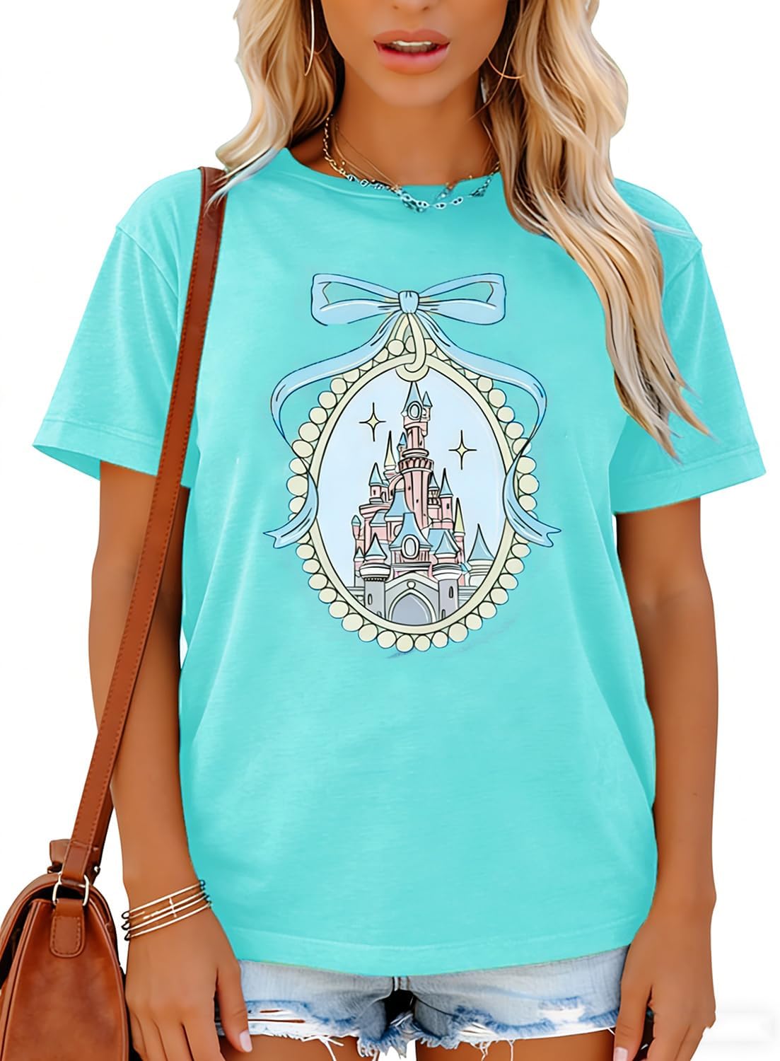 Magic Shirts for Women Cute Castle Graphic Vacation Tops