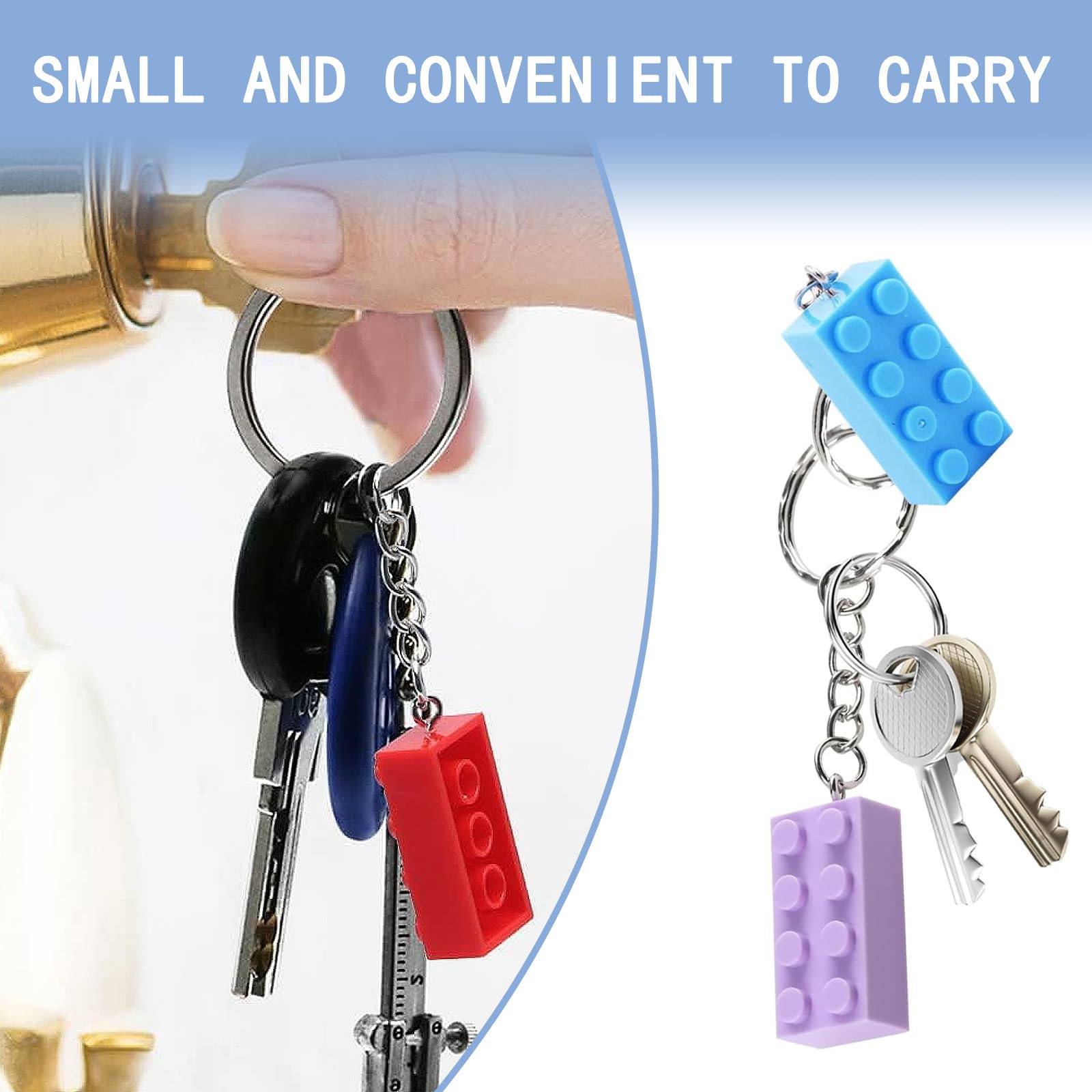 Portachiavi A Mattoncini Colorati - Set Di 16 Pezzi Per Feste, Decorazioni E Giochi Creativi