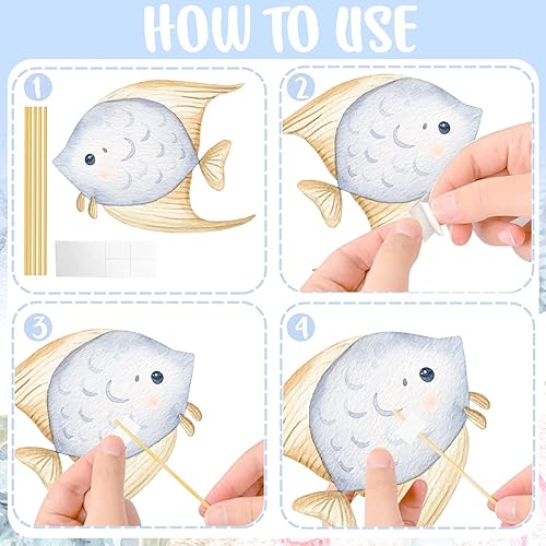 Miniatura 6 de Centros de mesa de animales marinos del océano, decoración de mesa para fiesta temática de mar, 28 piezas de animales marinos, decoración de mesa